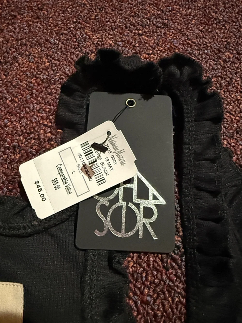 Chaser Black Ruffle-Edge Ribbed Tank - Picture 3 of 4